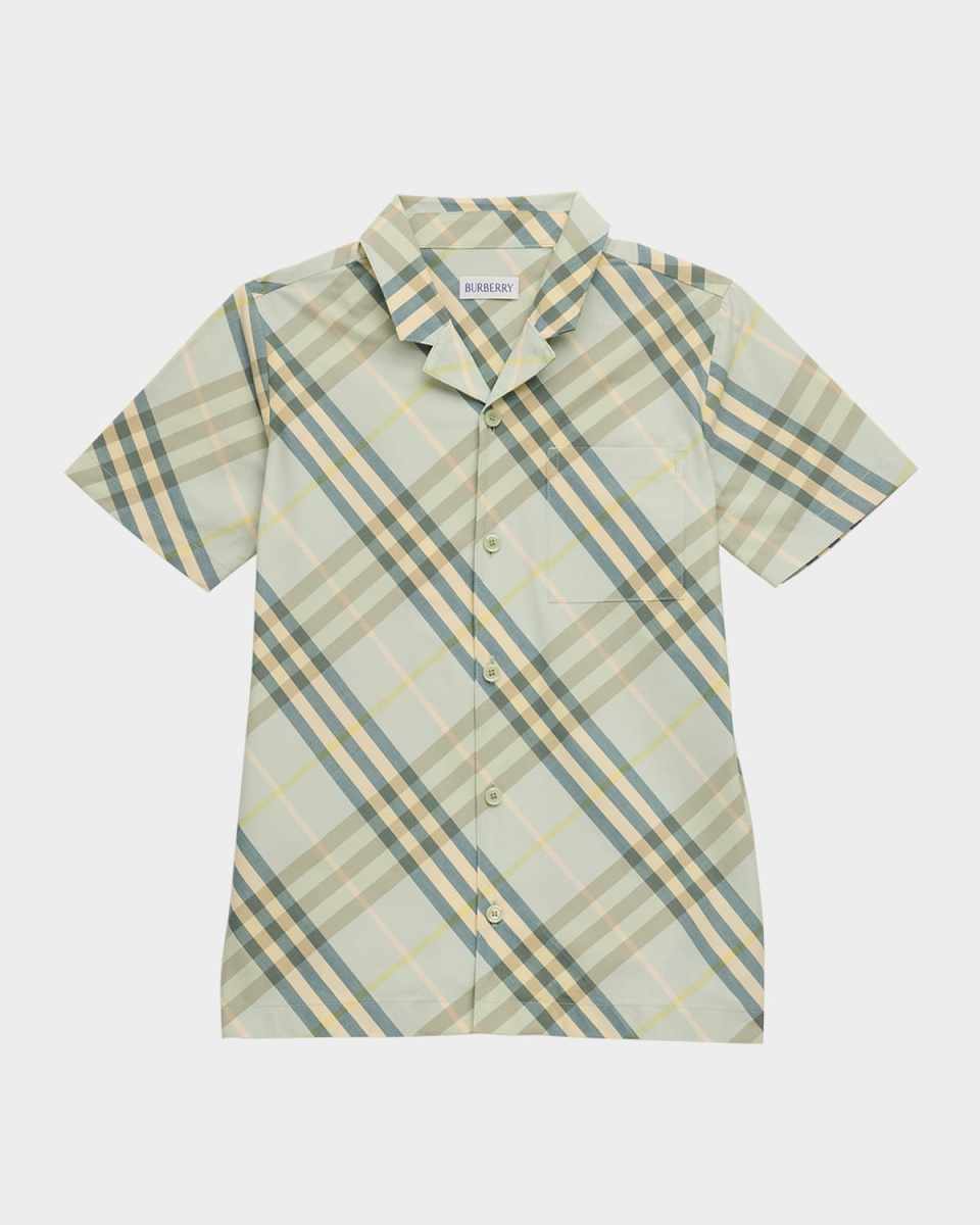 Boy's Check-Print Button Down Shirt, Size 3-14